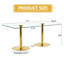 Clear Glass Classic Gold Metal Oval Dining Table for 4–8, Modern Minimalist Design