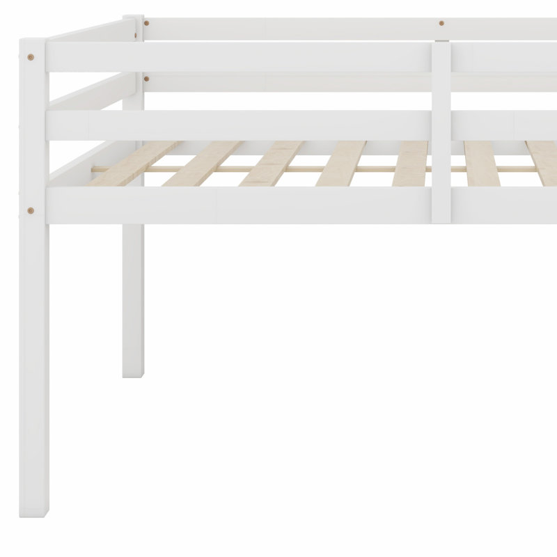 Lit mezzanine en bois avec échelle, Blanc