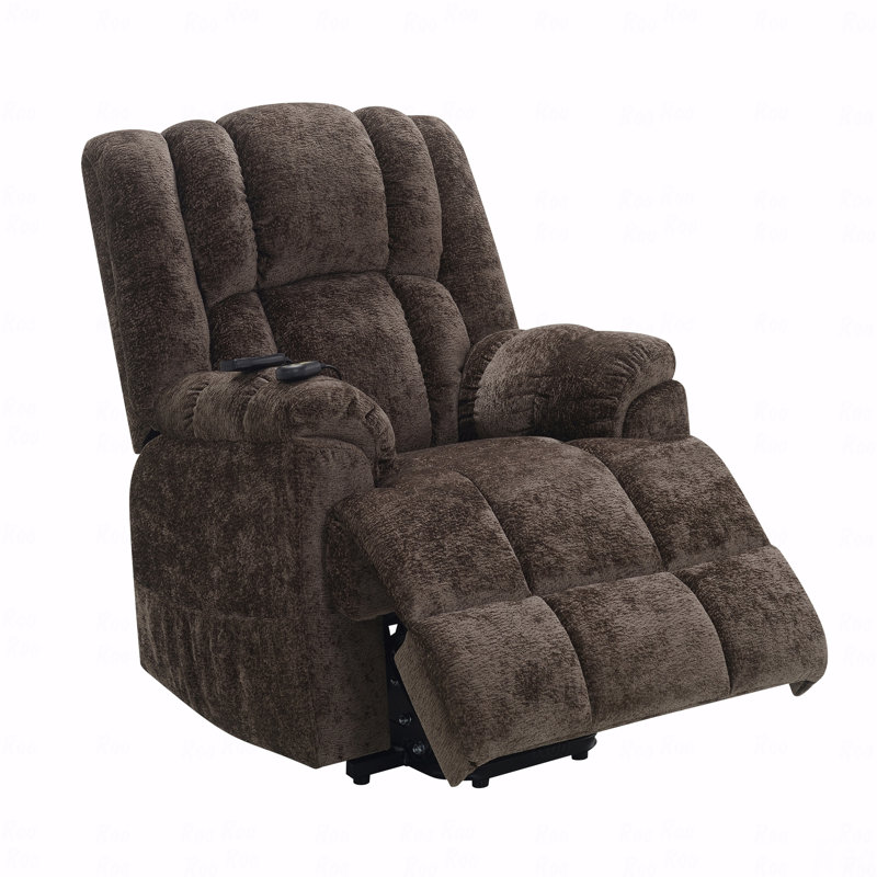 Fauteuil inclinable électrique Brown Power Lift avec chauffage et massage, Brun