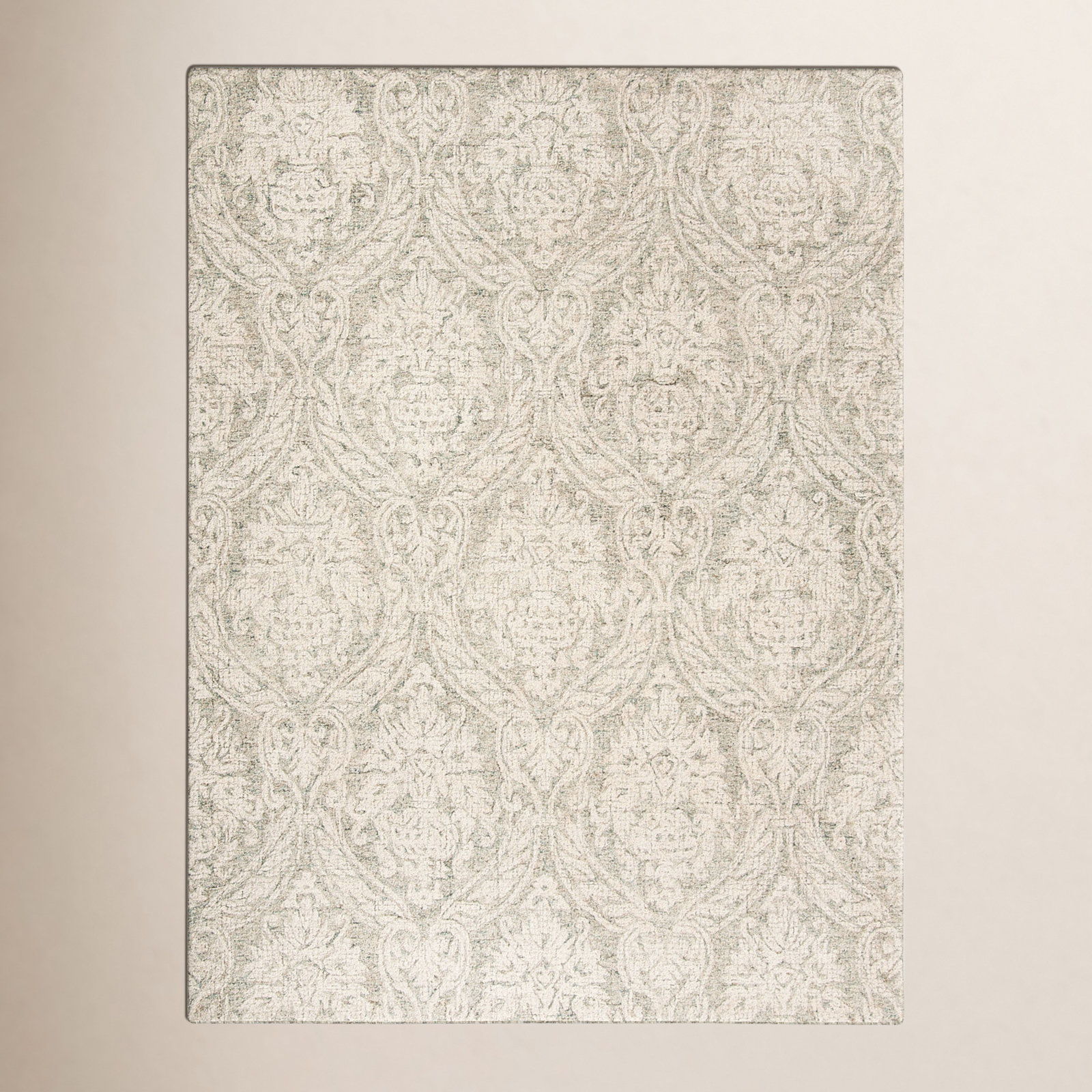 Rosemarie Gray Ivory Hand-Tufted Wool Rug, Rectangle 2' x 3'