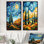 «Autumn Wood Forest» par Vincent I - Vangogh, décorations murales traditionnelles 2 pièces