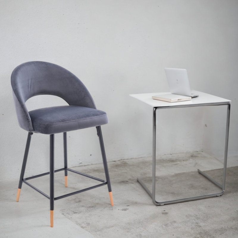 Tabouret de comptoir court 26 po Toria, Gris