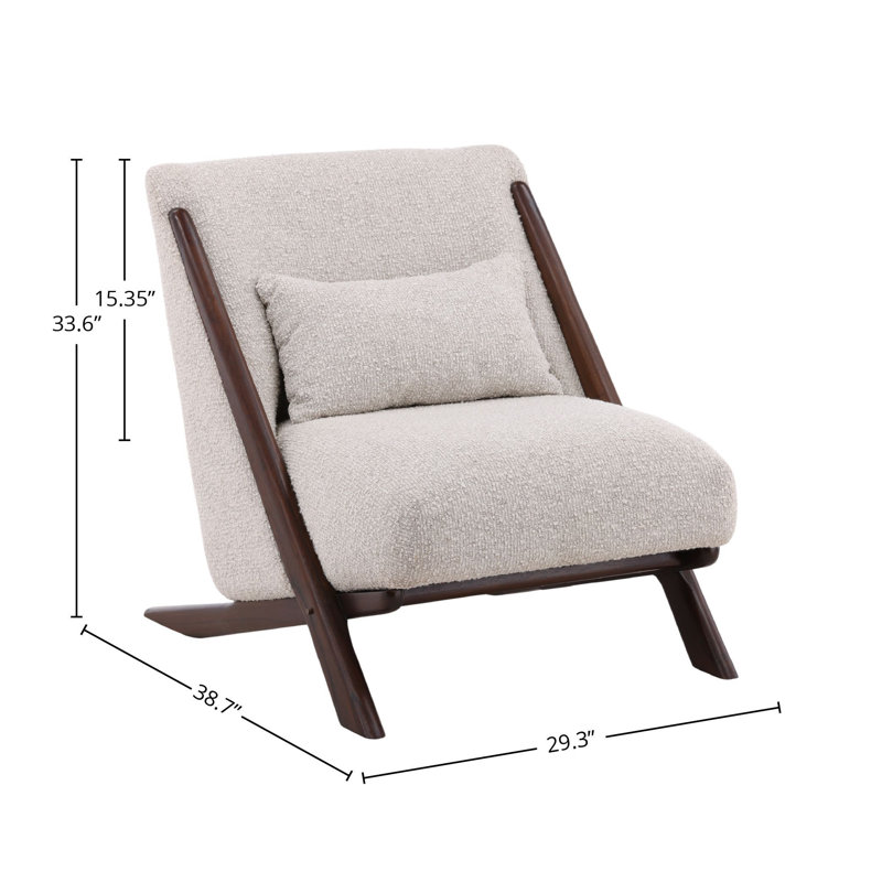 Wesson Boucle Fabric Occasional Chair, Cream