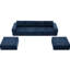 Canapé modulaire rembourré confortable avec repose-pieds, 110 x 72 po, sans assemblage, chenille spacieuse pour salon et chambre à coucher, assise profonde, assemblage requis,