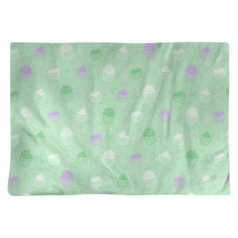 Napperon en coton 18 po Classic cupcake, Vert / Mauve