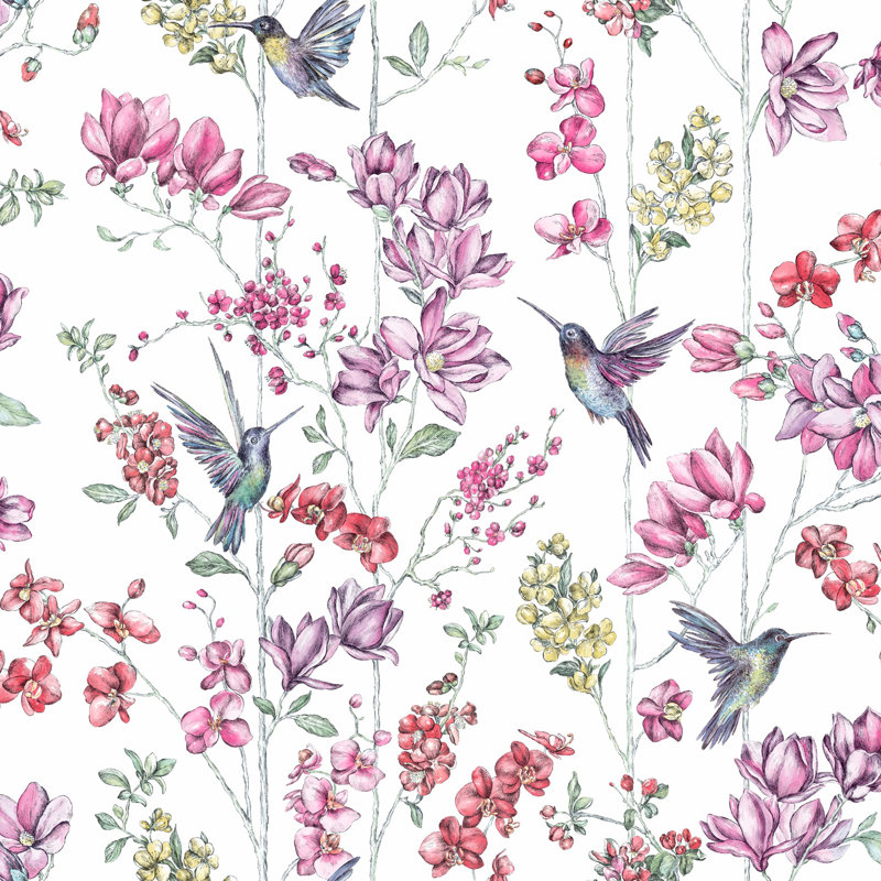 Charm Wallpaper Roll, White/Pink