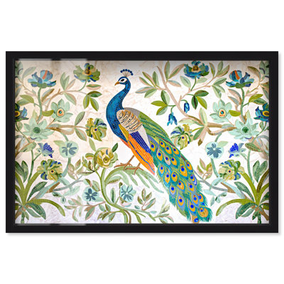 Art floral rétro Royal Peacock par Art Remedy