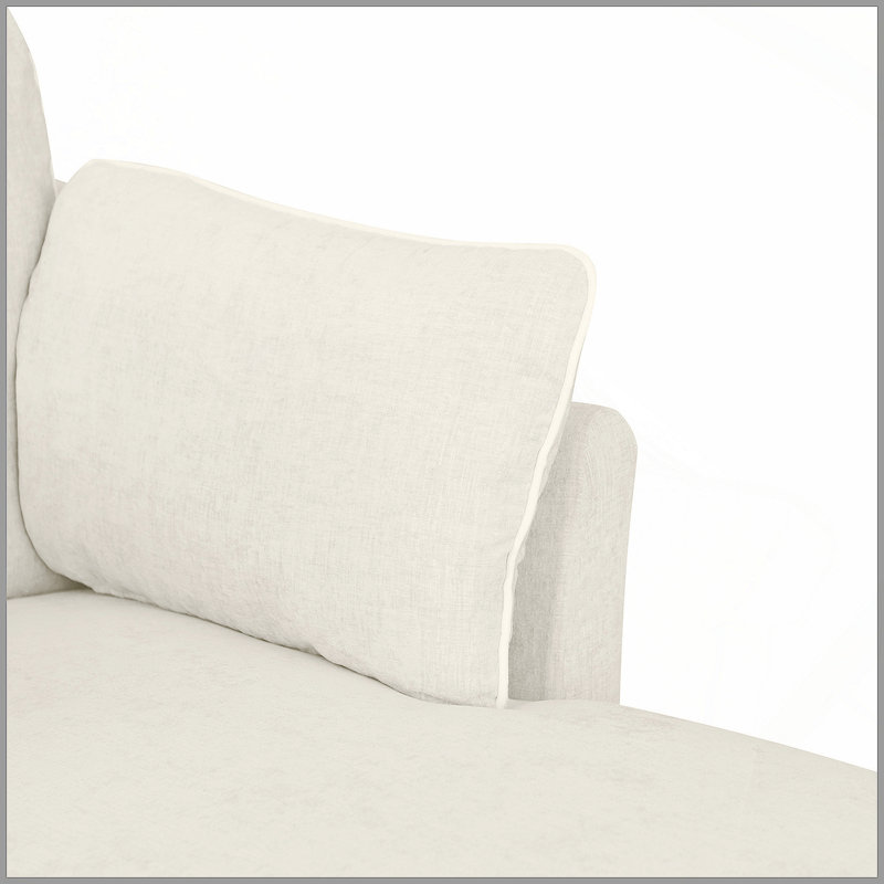 Canapé-lit 51,2 po Modern, Beige Chenille