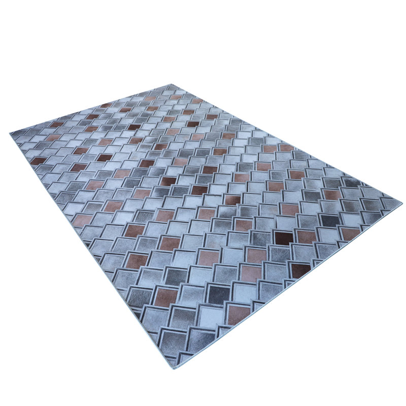 Frames of Mind Grey Area Rug, Rectangle 4' x 6'