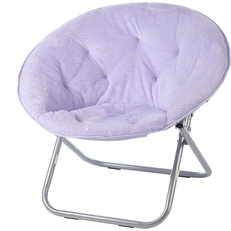 Giles Papasan Chair, Dark Chrome, Lilac