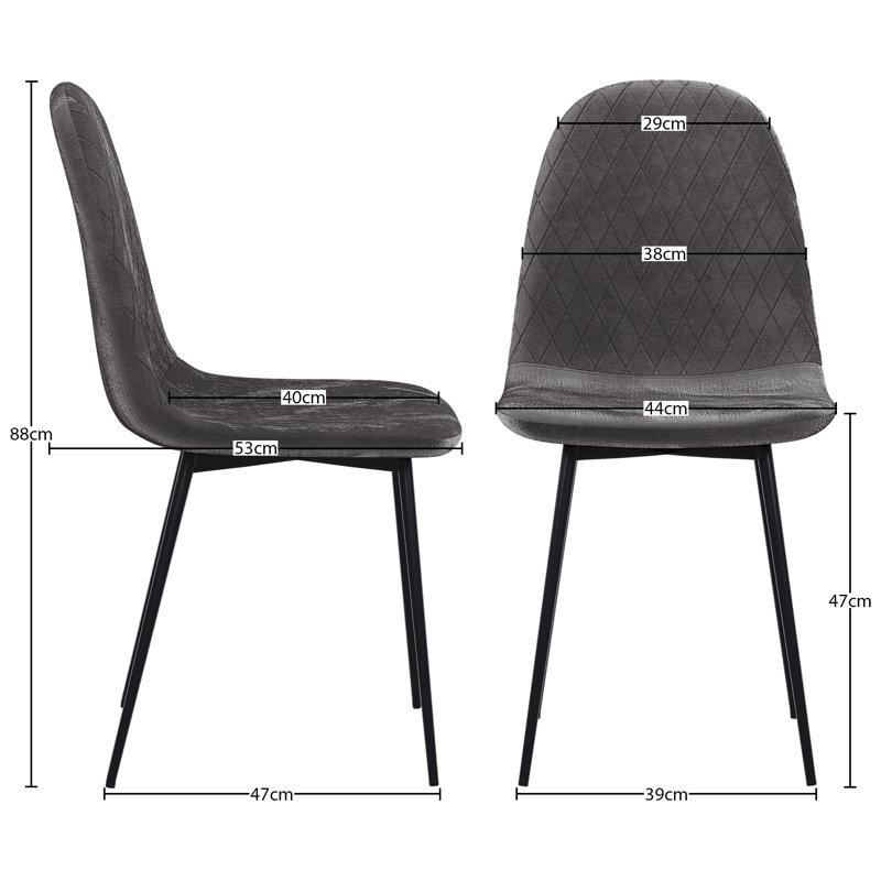 Kelci 47cm H Foam Padding Upholstered Side Chair, Grey