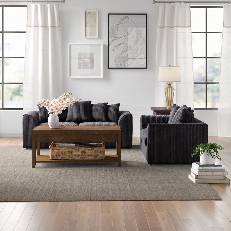 Moana 2 - Piece Living Room Set, Black