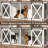94.5” Extra Large Dog Crate Furniture, Farmhouse Dog Kennel TV Stand With Sliding Door And Removable Divider-1633795336