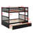 Full Over Full Bunk Bed With Drawers, Convertible Beds-1927592414