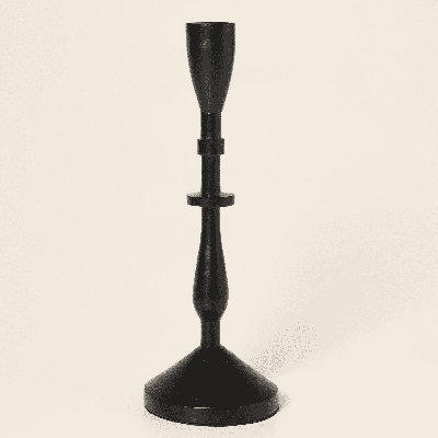 9.2 inch Black Finish Aluminum Candle Holder