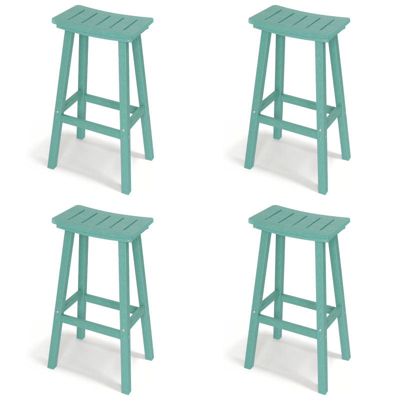 Tabourets de bar 29 po en polyéthylène, 4, Bleu sarcelle, 29"