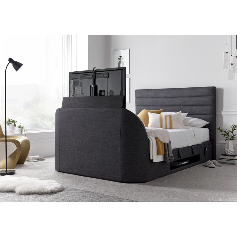 Lili-Grace Upholstered Ottoman Storage Bed, Dark Grey, Super King (6')
