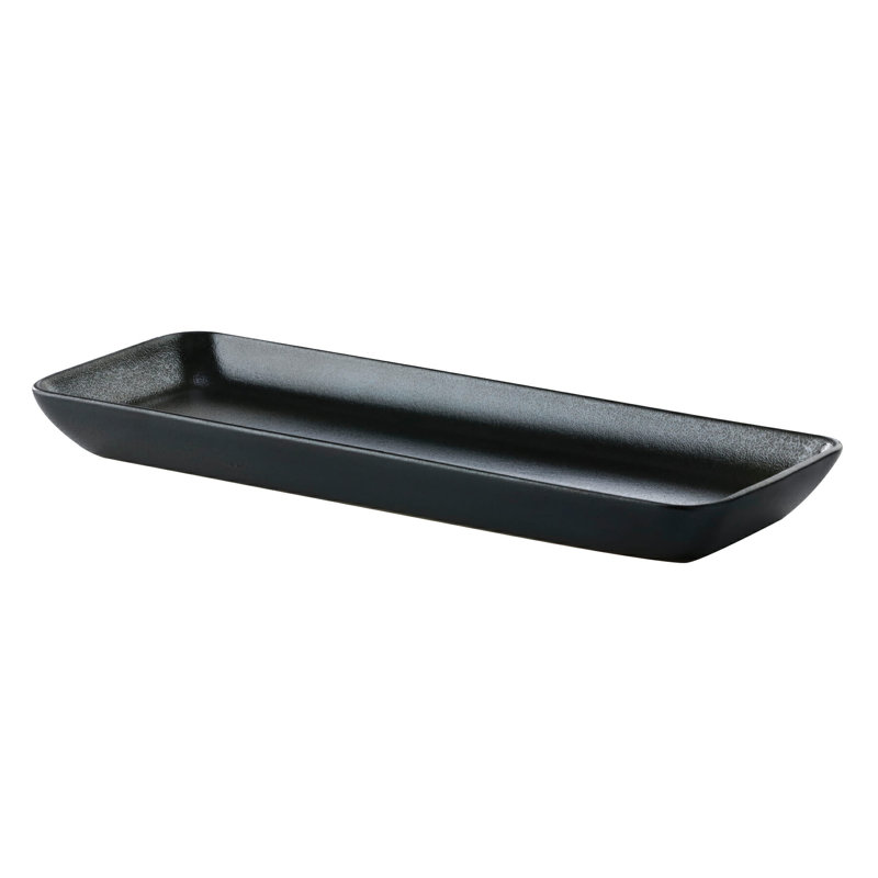 GET Corona - Plateau rectangulaire en porcelaine, gris