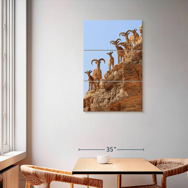 Brampt Goat Herd On Cliff, 57" H x 36" W