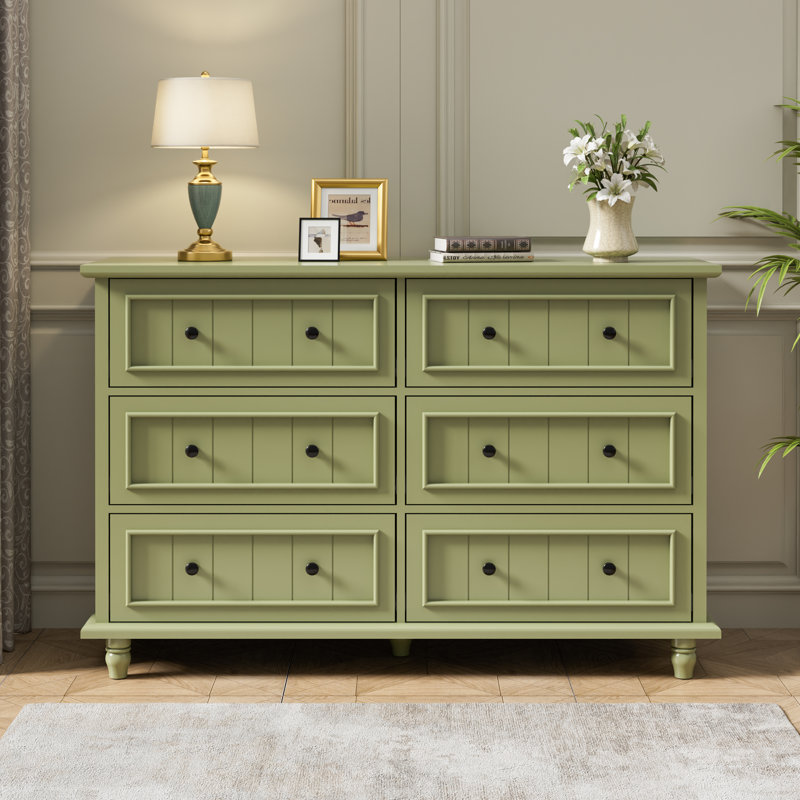 Commode double 6 tiroirs 47,2 po Amarilys, Vert