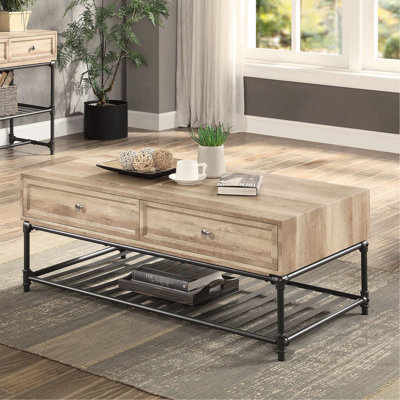 Table rectangulaire fonctionnelle et industrielle - Café noir sable pratique et attrayant
