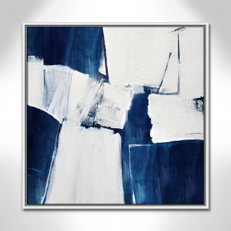 «Blue Midnight Plateau I» par Judith Shapiro, H 25,5 po x l 25,5 po, Blanc