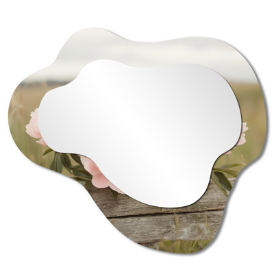 Photo Of Peonies In The Horse Paddock I - Peonies Cloud Decorative Wall Mirror, Traditional Vanity Mirror, Printed on Metal