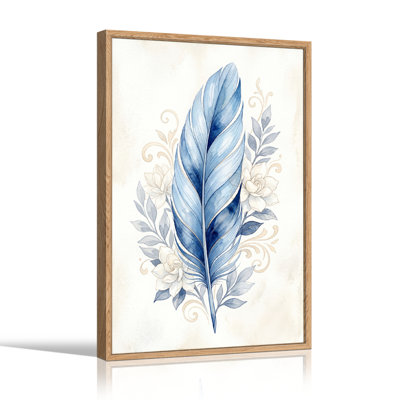Blue Feather Canvas Wall Art Set Of 1