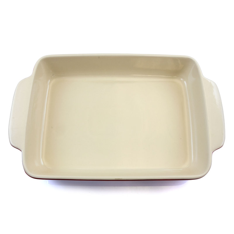 Red 4-Quart Stoneware Rectangle Baking Pan