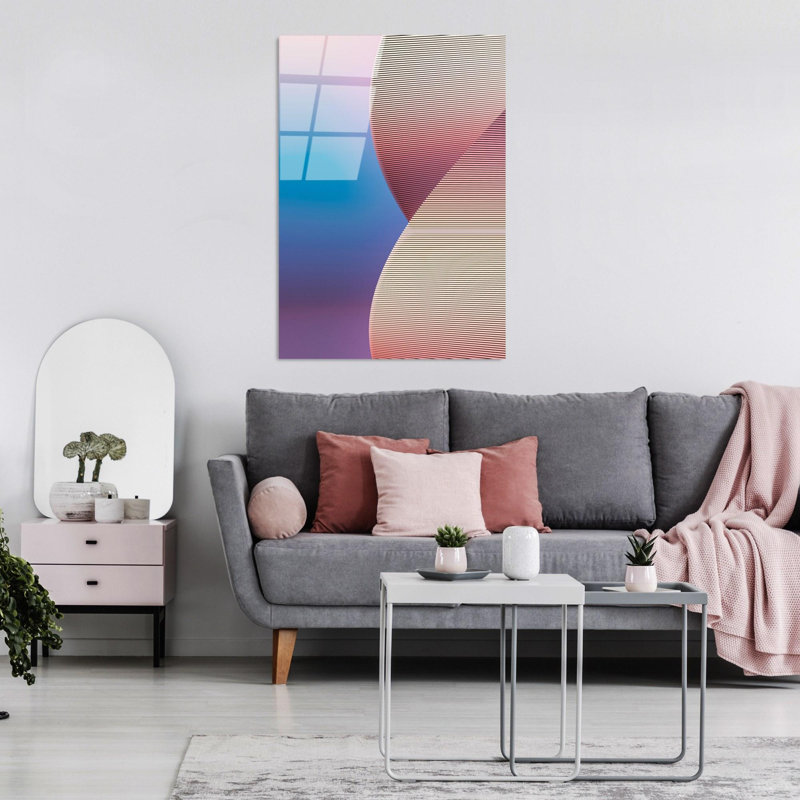Superbe peinture murale en verre trempé 27,6 po x 39,4 po | 100% verre trempé, épaisseur: 0,16 pouce | Décoration élégante pour le salon ou le bureau, durable et facile à nettoyer, idée de cadeau parfaite