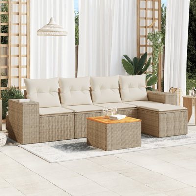Ensemble de canapé de jardin Vidaxl beige, blanc crème