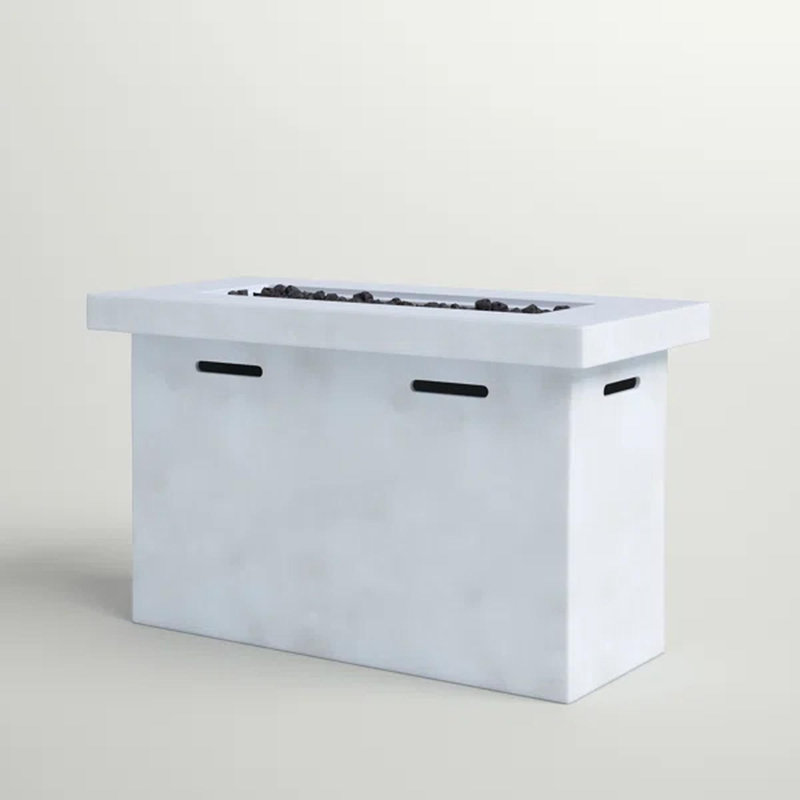25" H x 42" W Fiber Reinforced Concrete Propane Outdoor Fire Pit Table