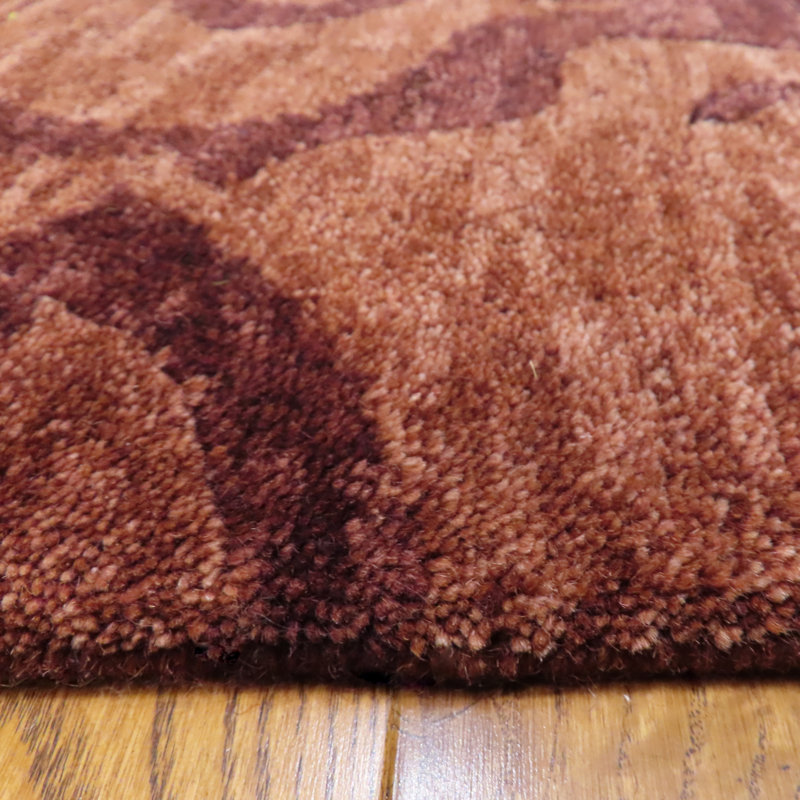 Plateau Hand Knotted Wool Abstract Area Rug, Rectangle 5' x 7'
