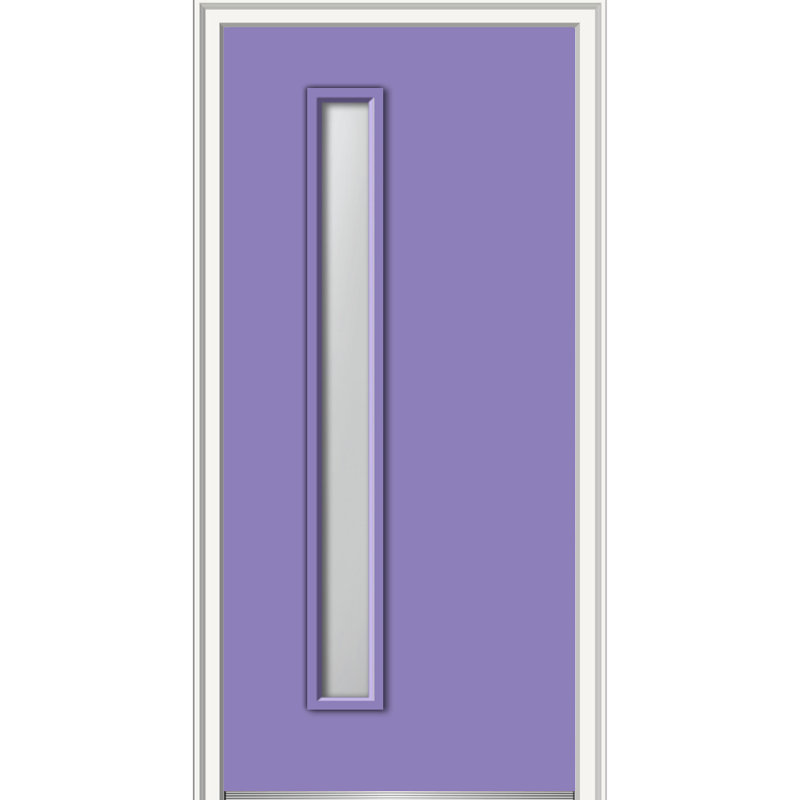 Porte d'entrée pré-suspendue peinte en fibre de verre à 1 lumière Spotlight, H 80 po x l 36 po x P 1,75 po / 4,56 po
