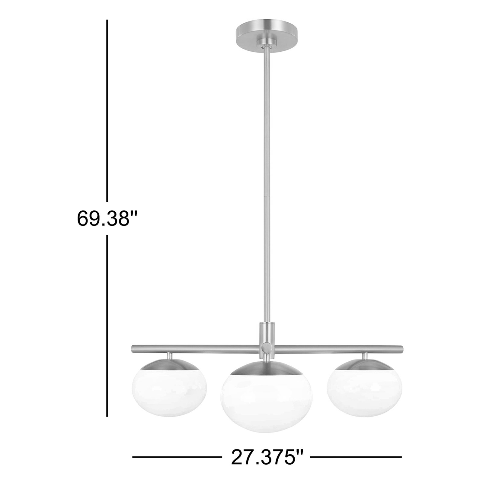 Vibi 3-Light Chandelier, Aged Iron