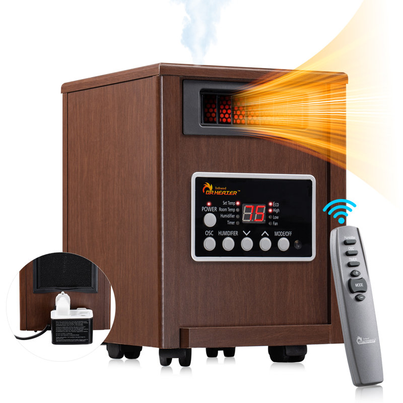 Walnut Electric Infrared Heater with Humidifier and Fan