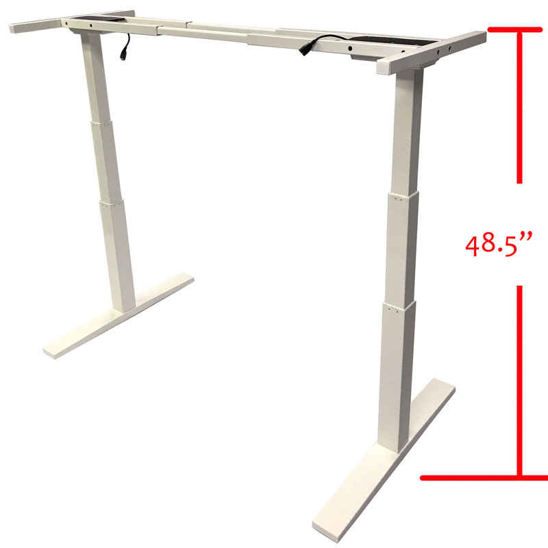 Adjustable Metal Base Standing Desk, White