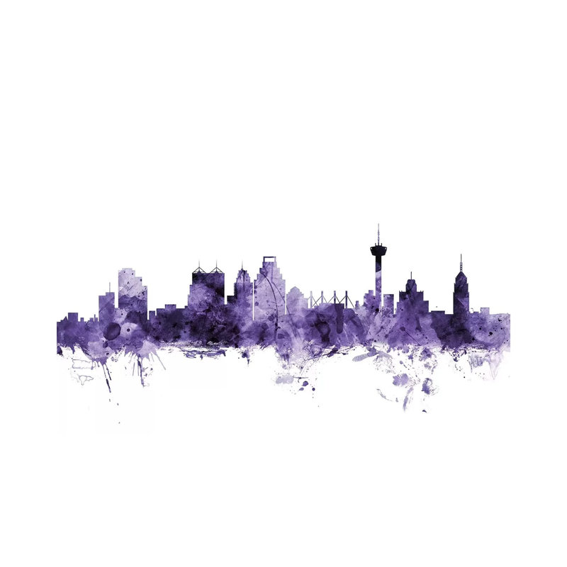 San Antonio, Texas Skyline by Michael Tompsett - 1 Piece Wrapped Canvas Wall Art, 30.48 cm H x 45.72 cm W