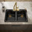 Hartland 33" L x 22" W x 9-5/8" Double Basin Drop-In Kitchen Sink-6917997-19195533