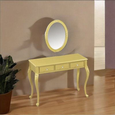 Bureau de maquillage avec miroir ovale