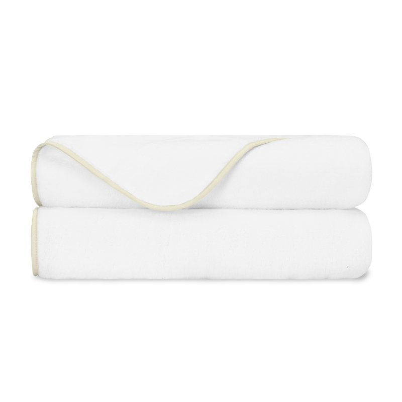 Bodrum Turkish Cotton Bath Towel, White/Ivory