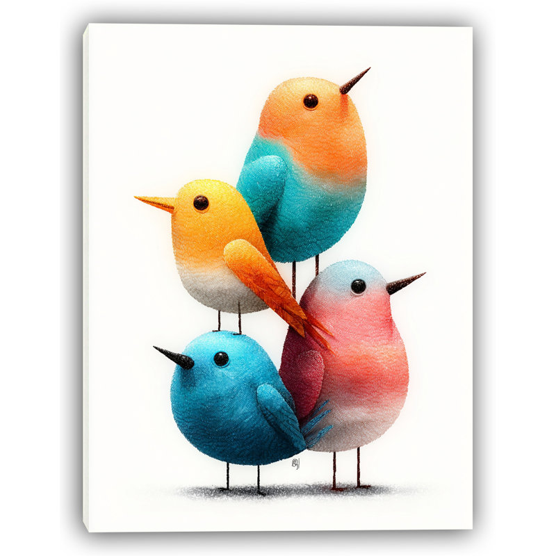 Playful Quartet Wrapped Canvas Wall Art, 16" H x 24" W