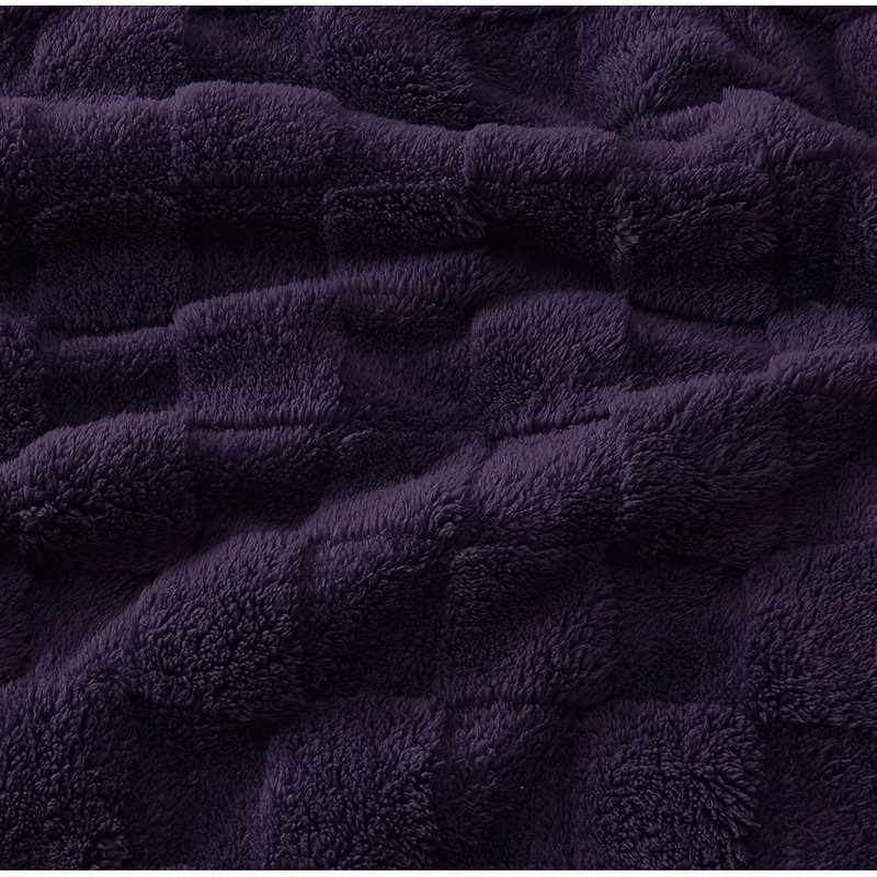 Couverture molletonnée douillette texturée, Mauve