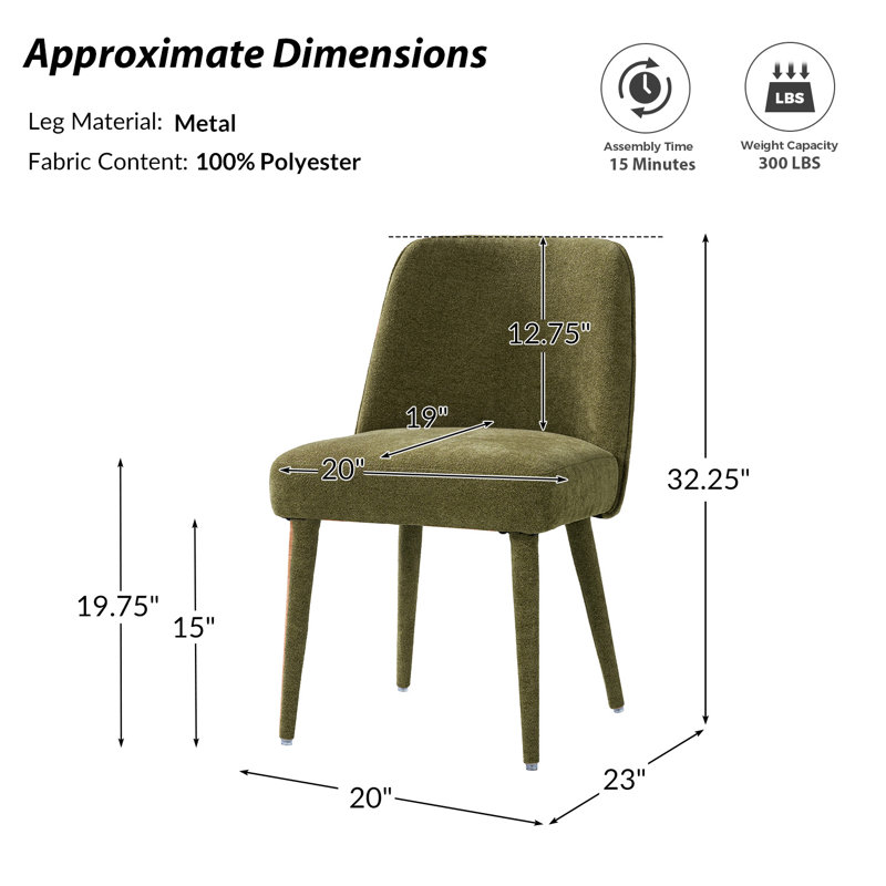 Ensemble de 2 chaises rembourrées Verity, Mousse