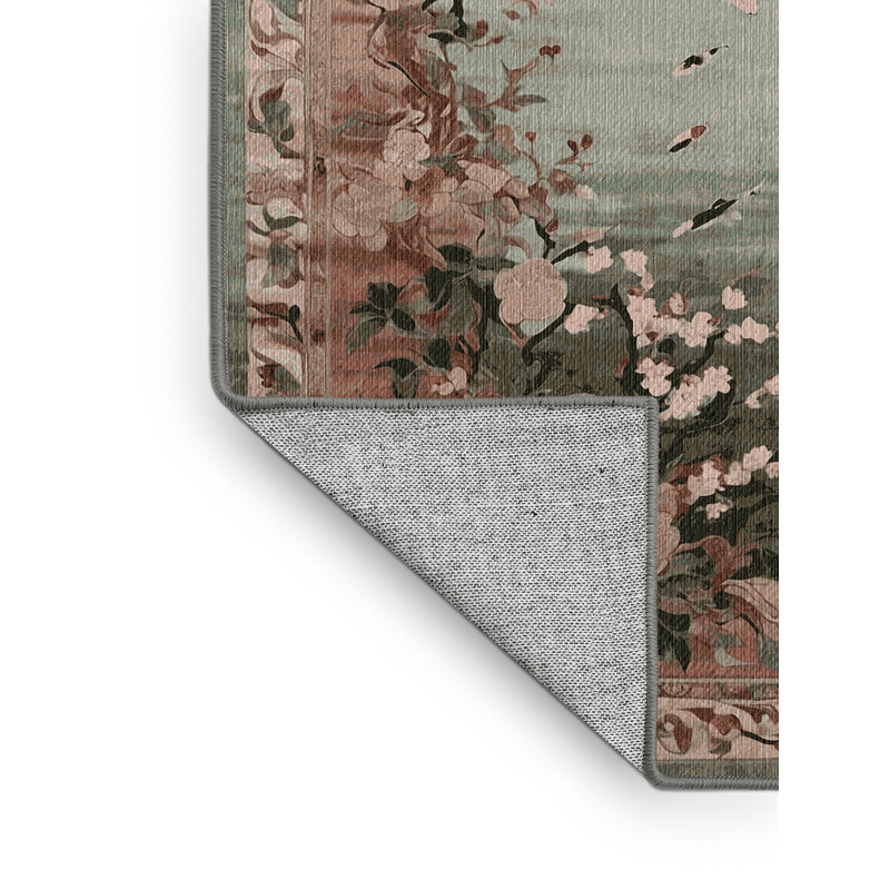 Machine Washable Gray Area Rug, Rectangle 6' x 9'