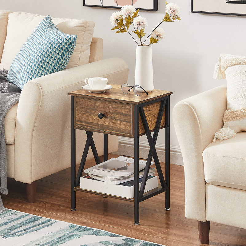 Schreffler End Table with Storage, Brown