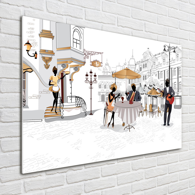 Café - No Frame Print on Glass