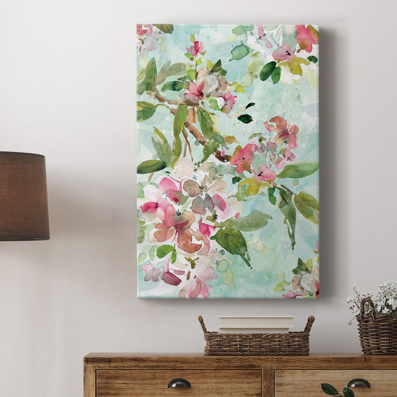 Fleurs de printemps I - Cavas enveloppés de galerie, H 60 po x l 40 po