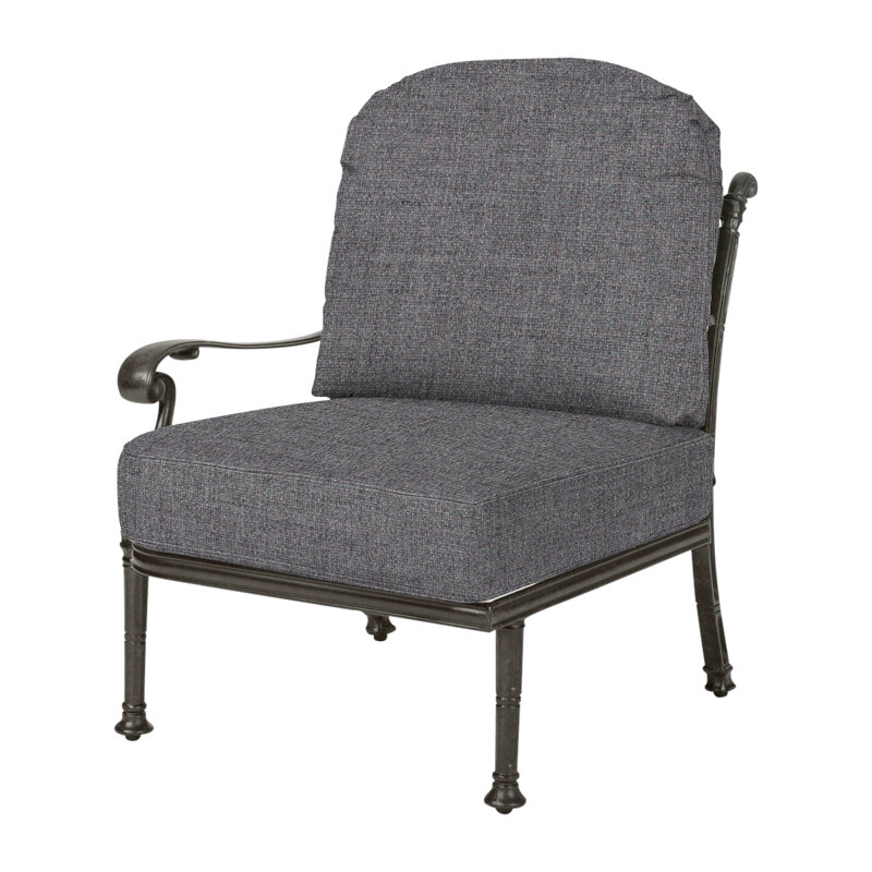 Florence Cushion Right Arm Lounge Chair, Cast Slate Sunbrella® Plainweave, Desert Bronze