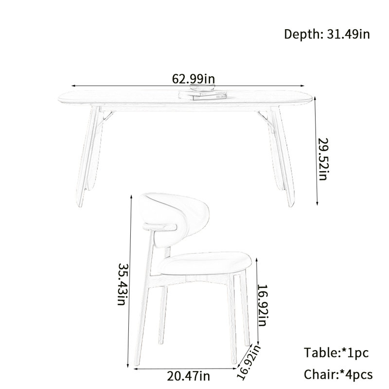 Schœnberger, H 29,52 po x L 62,99 po x l 31,49 po